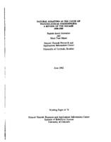 Natural disasters as the cause of technological emergencies : a review of the decade, 1980-1989