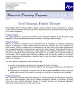 Brief strategic family therapy