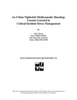 An urban nightclub multicasualty shooting : lessons learned in critical incident stress management