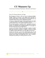 CU measures up : University of Colorado performance measure and targets