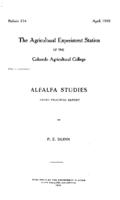 Alfalfa studies : third progress report