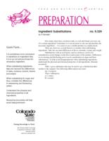 Ingredient substitutions