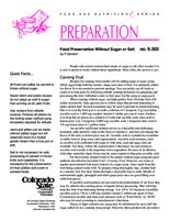 Food preservation without sugar or salt