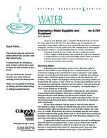 Emergency water supplies and treatment