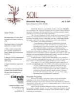 Biosolids recycling