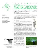 Irrigation management. Types of sprinklers