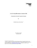 Cost of living differentials in Colorado, 2002