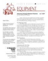 Selecting energy-efficient tractors