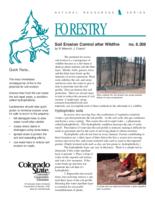 Soil erosion control after wildfire