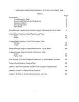 Sorghum hybrid performance tests in Colorado, 2000