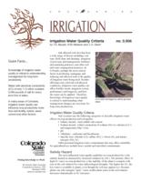 Irrigation water quality criteria