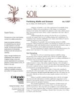 Fertilizing alfalfa and grasses