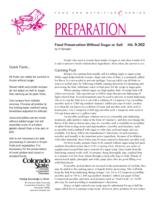 Food preservation without sugar or salt