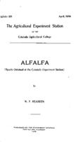 Alfalfa : results obtained at the Colorado Experiment Station