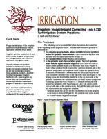 Irrigation : inspecting and correcting turf irrigation system problems