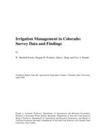 Irrigation management in Colorado : survey data and findings