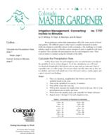 Irrigation management. Connverting inches to minutes