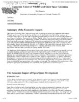 Economic values of wildlife and open space amenities