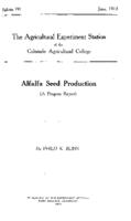 Alfalfa seed production : a progress report