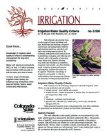 Irrigation water quality criteria