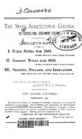 Farm notes for 1893