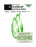2007 Colorado corn variety performance trials