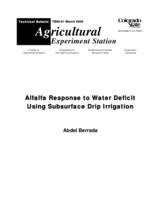 Alfalfa response to water deficit using subsurgace drip irrigation