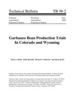 Garbanzo bean production trials in Colorado and Wyoming