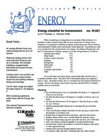 Energy checklist for homeowners