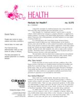 Herbals for health?