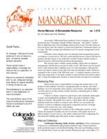 Horse manure : a renewable resource