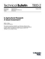 Is agricultural research a good investment?