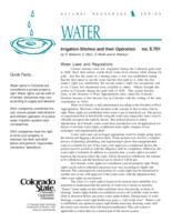 Irrigation ditches and their operation