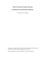 Wheat grain and soil changes following termination of sewage biosolids application