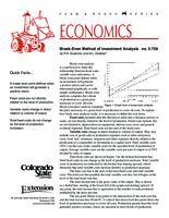 Break-even method of investment analysis
