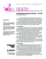 Food storage for safety and quality
