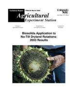 Biosolids application to no-till dryland crop rotations : 2003 results