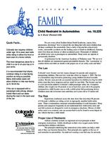 Child restraint in automobiles