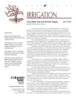 Crop water use and critical growth stages