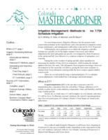Irrigation management. Methods to schedule irrigation