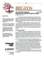 Home sprinkler systems : preparing your sprinkler system for winter