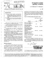 Irrigation water quality criteria