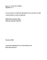 Evaluation of the FTP-retrofitted arches in the Castlewood Canyon bridge