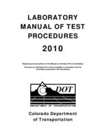 Laboratory manual of test procedures, 2010