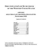 Groundwater law sourcebook of the western United States