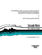 Engineering and ecological evaluation of antitranspirants for increasing runoff in Colorado watersheds
