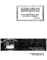 Evaluation of urban water management policies in the Denver metropolitan area