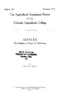 Alfalfa : the relation of type to hardiness