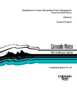 Institutions for urban-metropolitan water management : essays in social theory