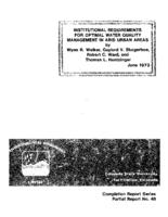 Institutional requirements for optimal water quality management in arid urban areas